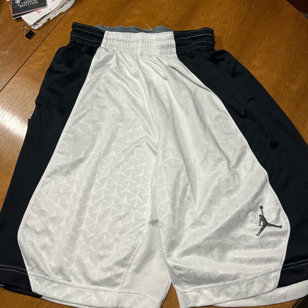 Jordan Black and White Athletic Shorts with Jumpman Logo